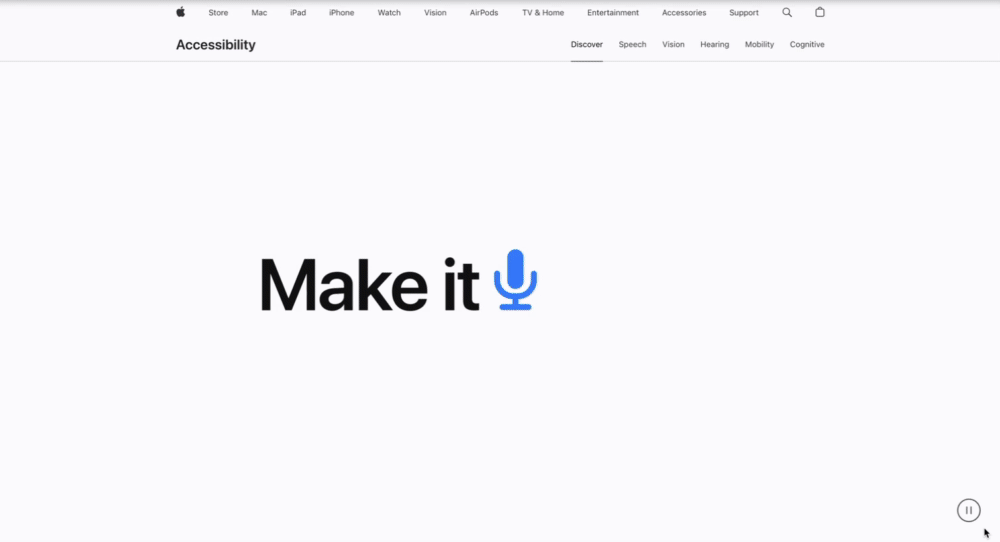 ux design examples: apple’s accessibility features page